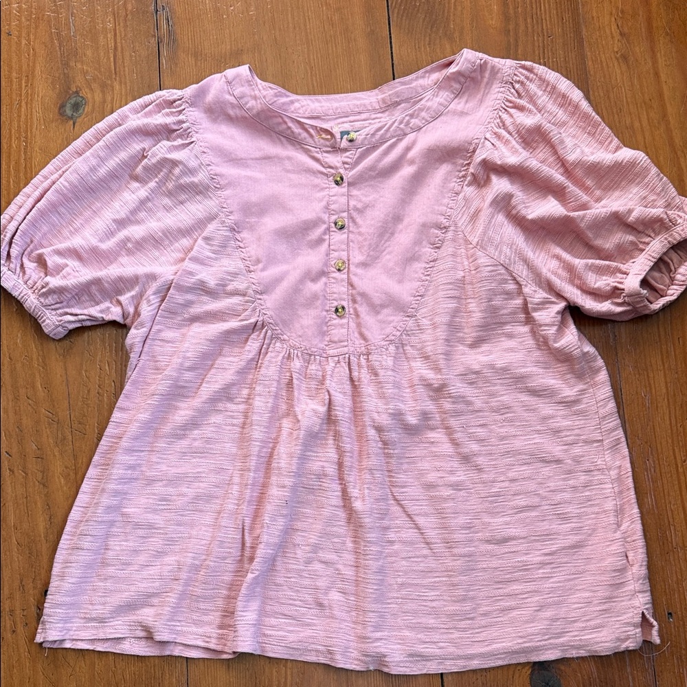 ANTHROPOLOGIE dusty pink shirt XL
